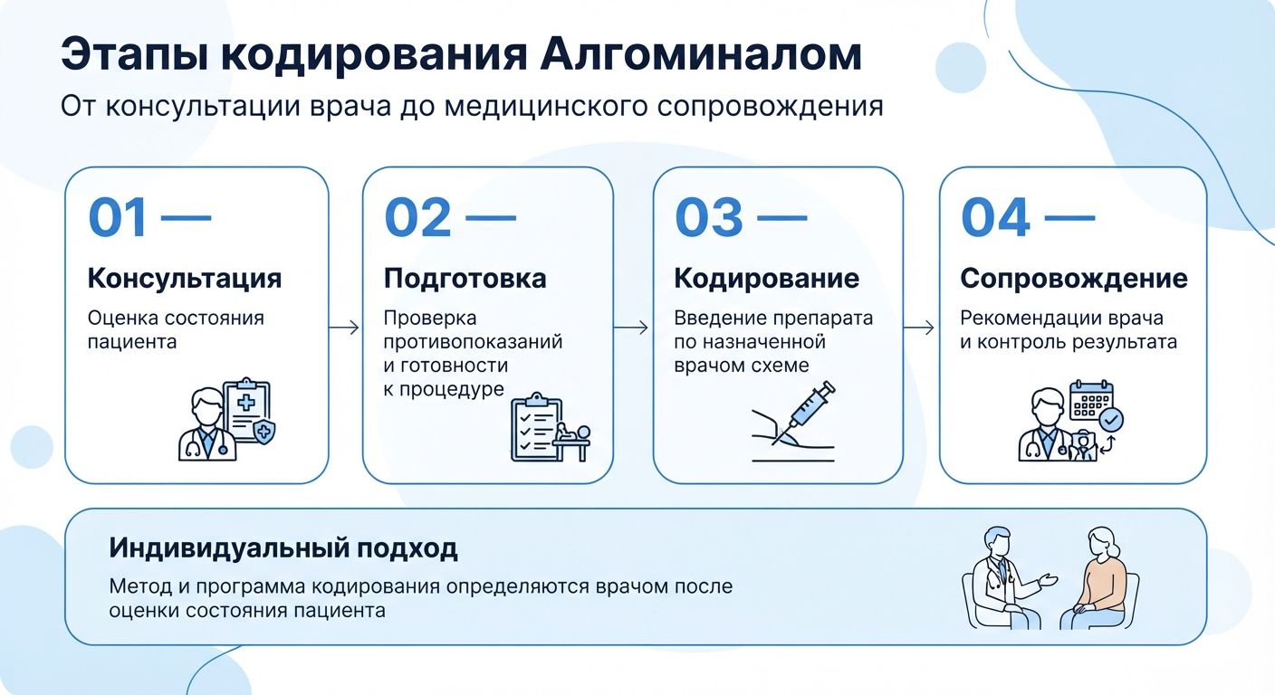 Кодирование препаратом «Алгоминал» в Калининграде инфографика
